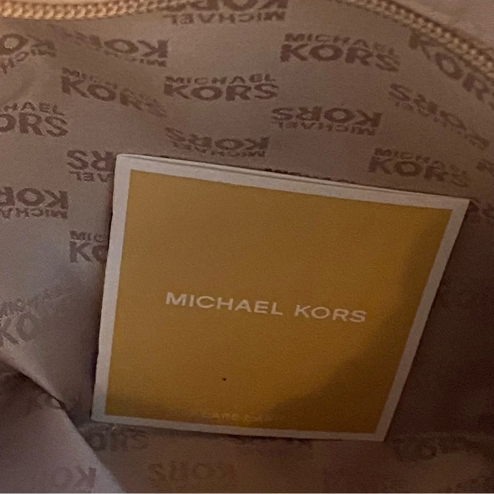 MICHAEL KORS NEW TOTE BAG BROWN SAFFIANO LEATHER JET SET GOLD CHAIN 2 STRAPS NWT - Picture 11 of 13